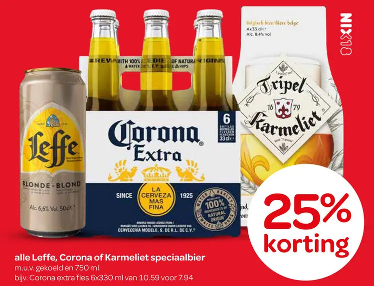 Aanbieding: Leffe, Corona of Karmeliet speciaalbier
