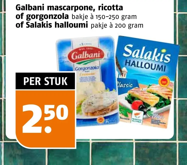 Aanbieding: Mascarpone, ricotta of gorgonzola of halloumi
