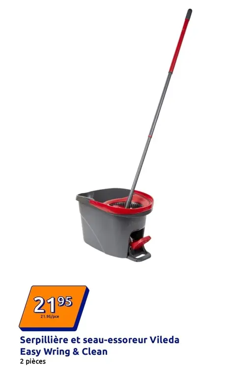 Offre: Serpillière et seau-essoreur Vileda Easy Wring & Clean
