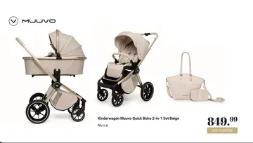 Aanbieding: Kinderwagen Muuvo Quick Boho 2-in-1 Set Beige