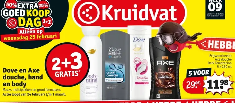 Aanbieding: Dove en Axe douche, hand en body
