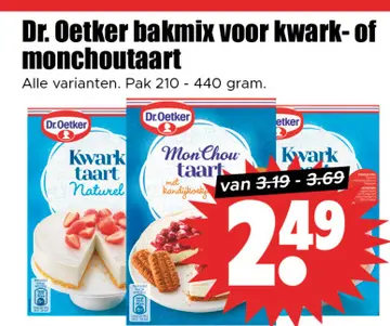 Aanbieding: Dr. Oetker bakmix voor kwark-of monchoutaart