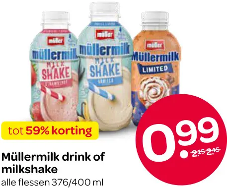 Aanbieding: Müllermilk drink of milkshake
