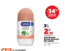 Offre: DEODORANT NATUR PROTECT BIO
