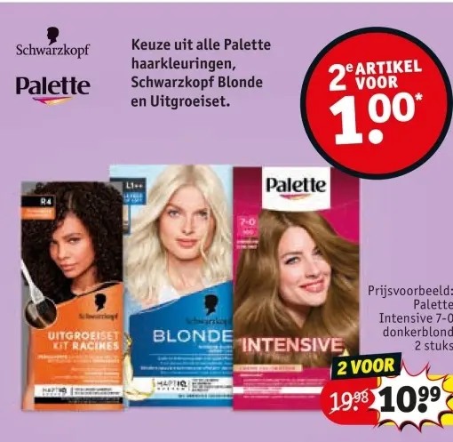Aanbieding: Palette haarkleuringen, Schwarzkopf Blonde en uitgroeiset