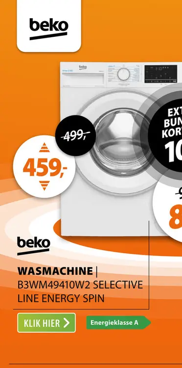 Aanbieding: Beko B3WM49410W2 Selective Line EnergySpin