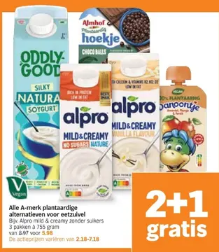 Aanbieding: Alle A-merk plantaardige alternatieven voor eetzuivel
