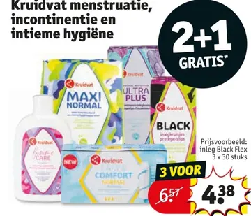 Aanbieding: Kruidvat menstruatie, incontinentie en intieme hygiëne