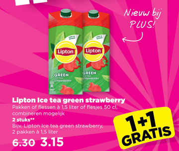 Aanbieding: Lipton Ice tea green strawberry