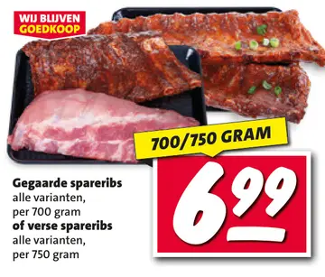 Aanbieding: Gegaarde spareribs of verse spareribs