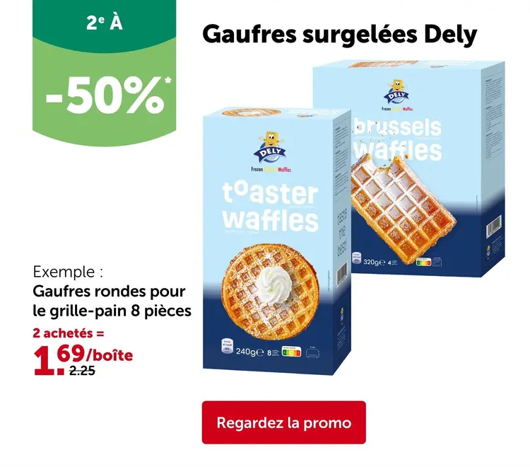 Offre: Dely Gaufres rondes pour le grille-pain