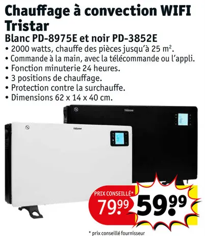 Offre: Chauffage à convection WIFI