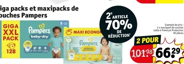 Offre: Giga packs et maxipacks de couches