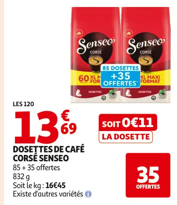 Promotie: Dosettes de café corsé