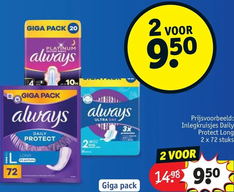 Aanbieding: Maandverband en inlegkruisjes gigapack