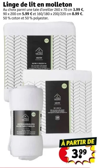 Offre: Linge de lit en molleton