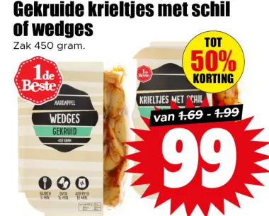 Aanbieding: Gekruide krieltjes met schil of wedges