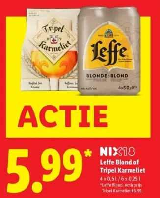 Aanbieding: Leffe Blond of Tripel Karmeliet