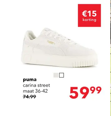 Aanbieding: Puma Carina Street dames sneakers wit beige