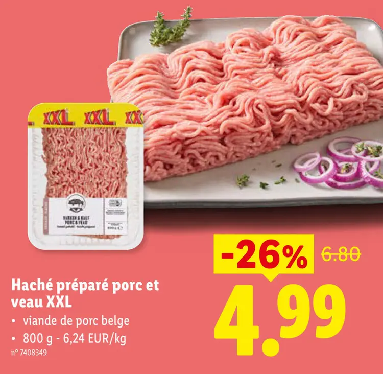 Offre: Haché préparé porc et veau XXL