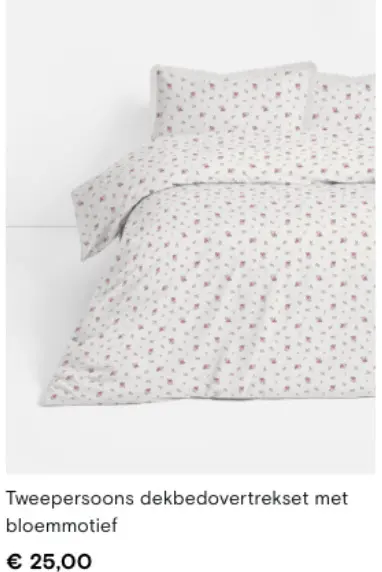 Promotie: Tweepersoons dekbedovertrekset met bloemmotie