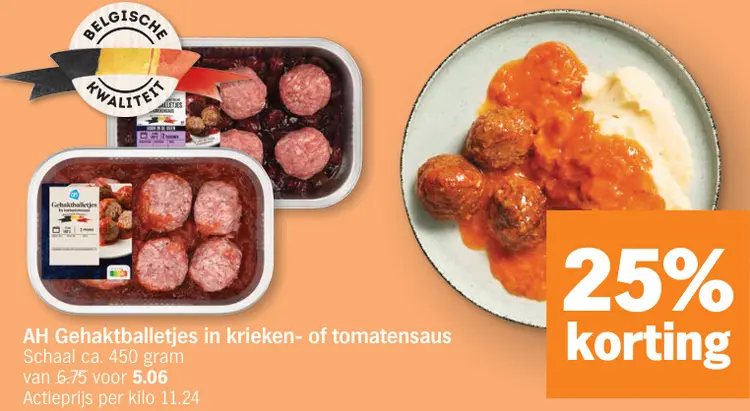 Promotie: Gehaktballetjes in krieken- of tomatensaus