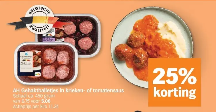 Promotie: A gehaktballetjes in krieken- of tomatensaus
