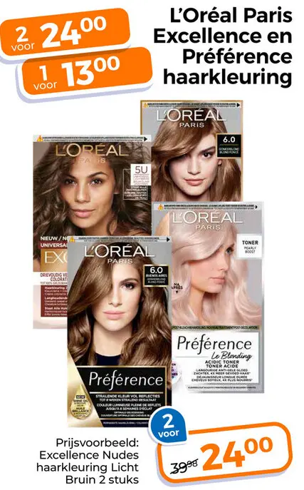 Aanbieding: Excellence en Préférence haarkleuring