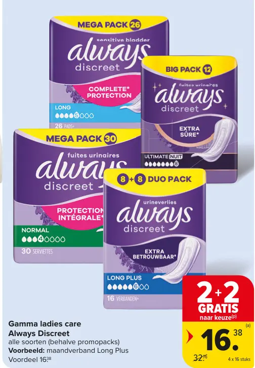 Promotie: ladies care Always Discreet