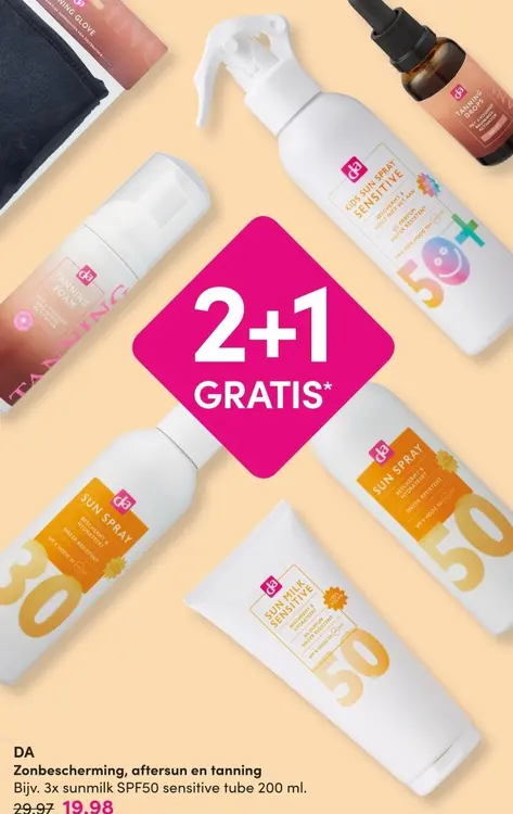 Aanbieding: Zonbescherming, aftersun en tanning
