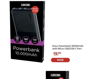 Aanbieding: Grixx Powerbank