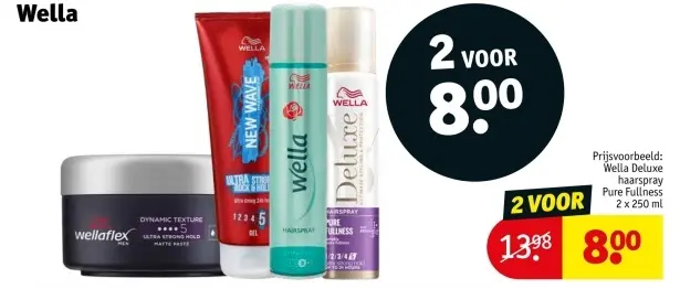 Aanbieding: Wella Deluxe haarspray Pure Fullness