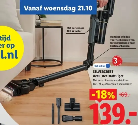 Aanbieding: Accu-steelstofzuiger