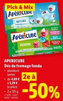 Offre: Dés de fromage fondu