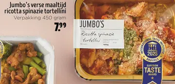 Aanbieding: Jumbo's verse maaltijd ricotta spinazie tortellini