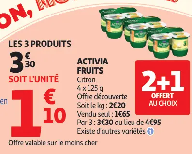 Offre: Activia fruits