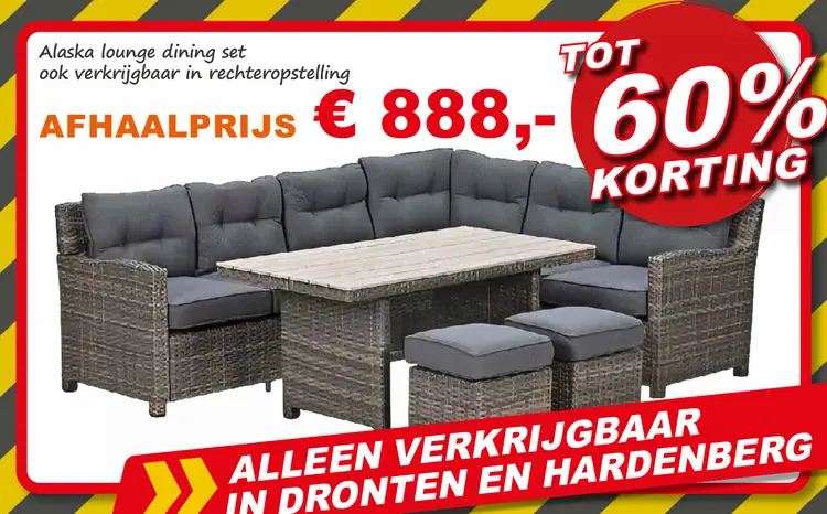 Aanbieding: Alaska lounge dining set