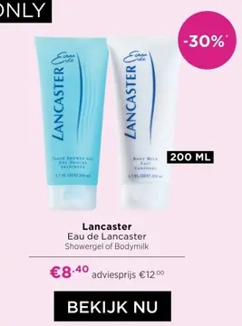 Aanbieding: Eau de Lancaster Showergel of Bodymilk