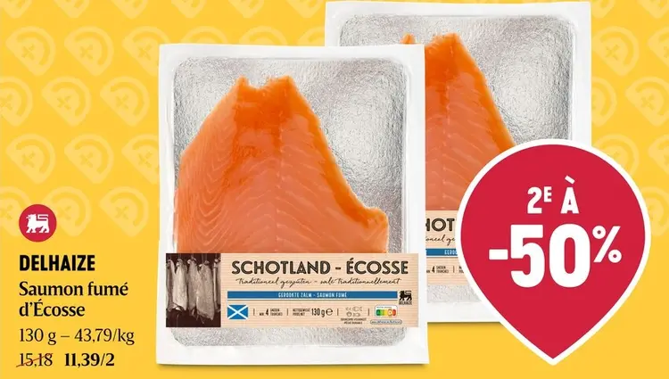 Offre: Delhaize Saumon fumé d'Écosse