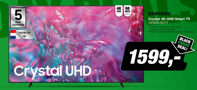 Aanbieding: Samsung Crystal 4K UHD Smart TV UE98DU9070 (2024)
