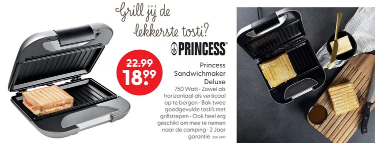 Aanbieding: Princess sandwichmaker deluxe