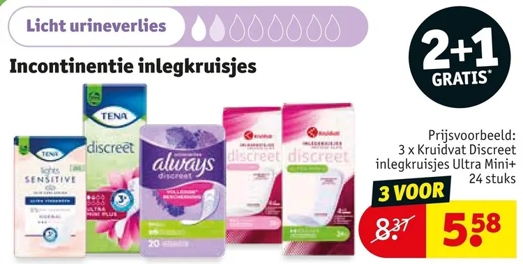 Promotie: Incontinentie inlegkruisjes
