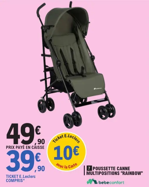 Offre: Poussette canne multipositions "rainbow"