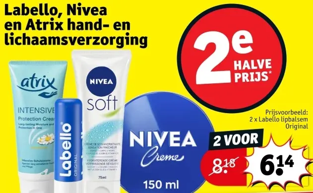Promotie: Labello, Nivea en Atrix hand- en lichaamsverzorging