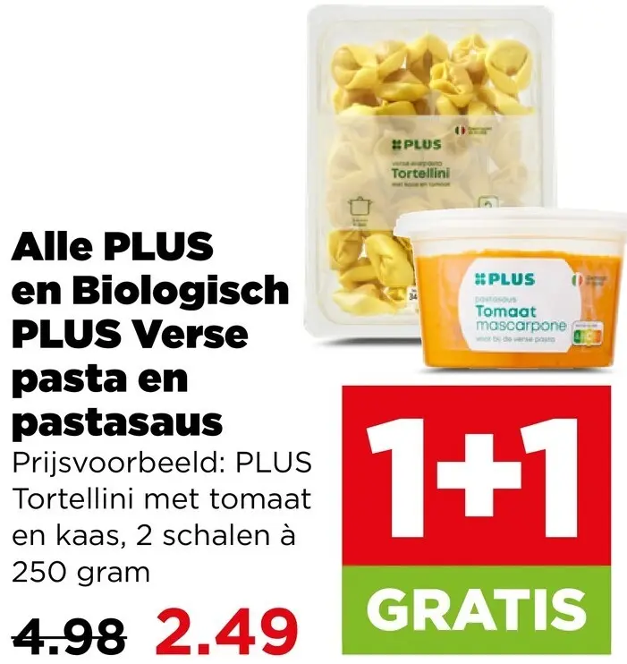 Aanbieding: PLUS & Biologisch PLUS Verse pasta en pastasaus