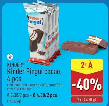 Offre: Kinder Pingui cacao