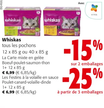 Offre: Whiskas tous les pochons