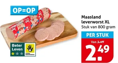 Aanbieding: leverworst XL