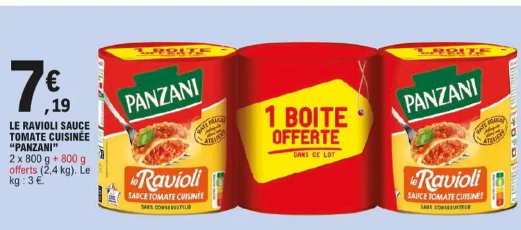 Offre: Le ravioli sauce tomate cuisinée