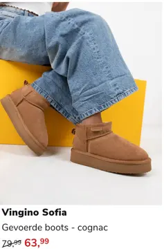 Aanbieding: Vingino Sofia Gevoerde boots - cognac